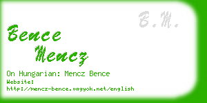bence mencz business card
